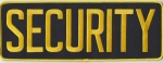 SECURITY Medium Gold on Black Twill Back Panel Patch 11 X 4